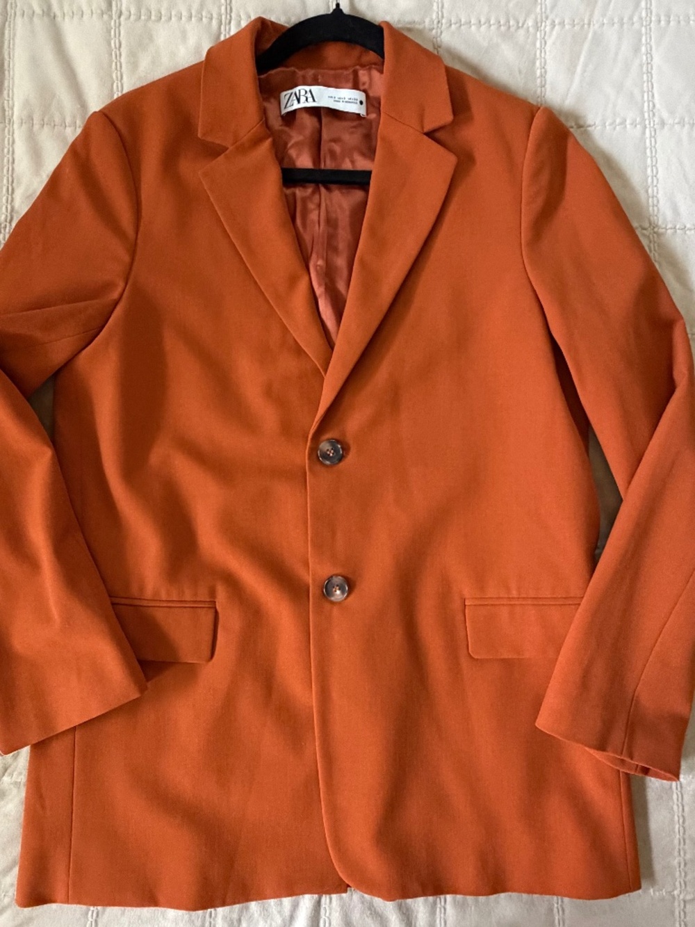 Zara Rust Orange Tailored Blazer – Size Small